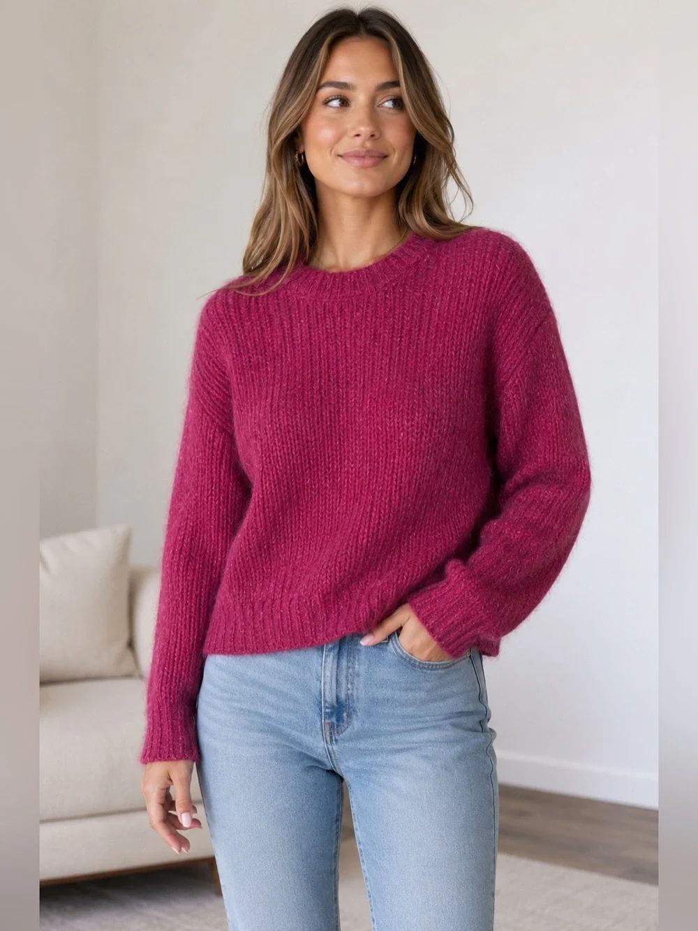 Garance Paris Magenta Sweater M/L Alpaca and Wool Blend